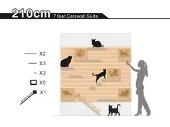 210 cm Modular Cat Climbing Wall 