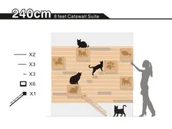 240 cm Modular Cat Climbing Wall