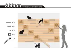 300 cm Modular Cat Climbing Wall